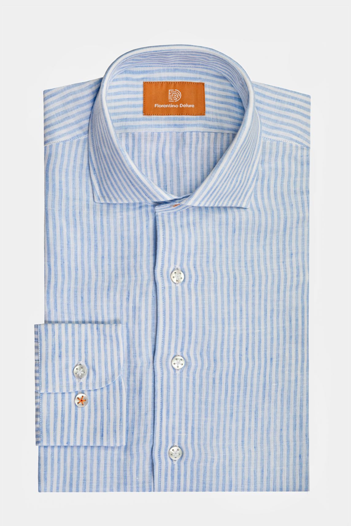 Light Blue Striped Linen Shirt