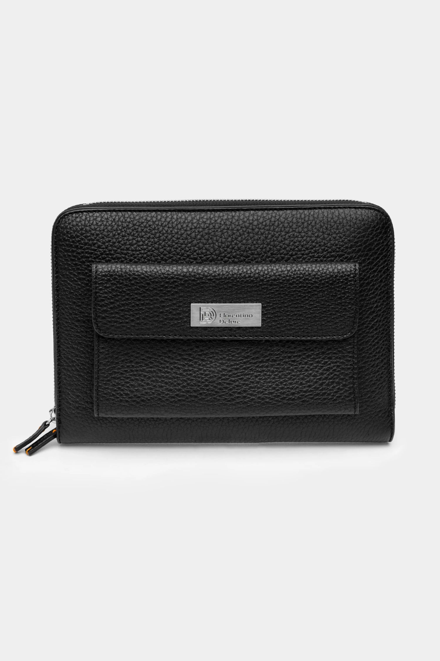Black Leather Wallet with front pocket