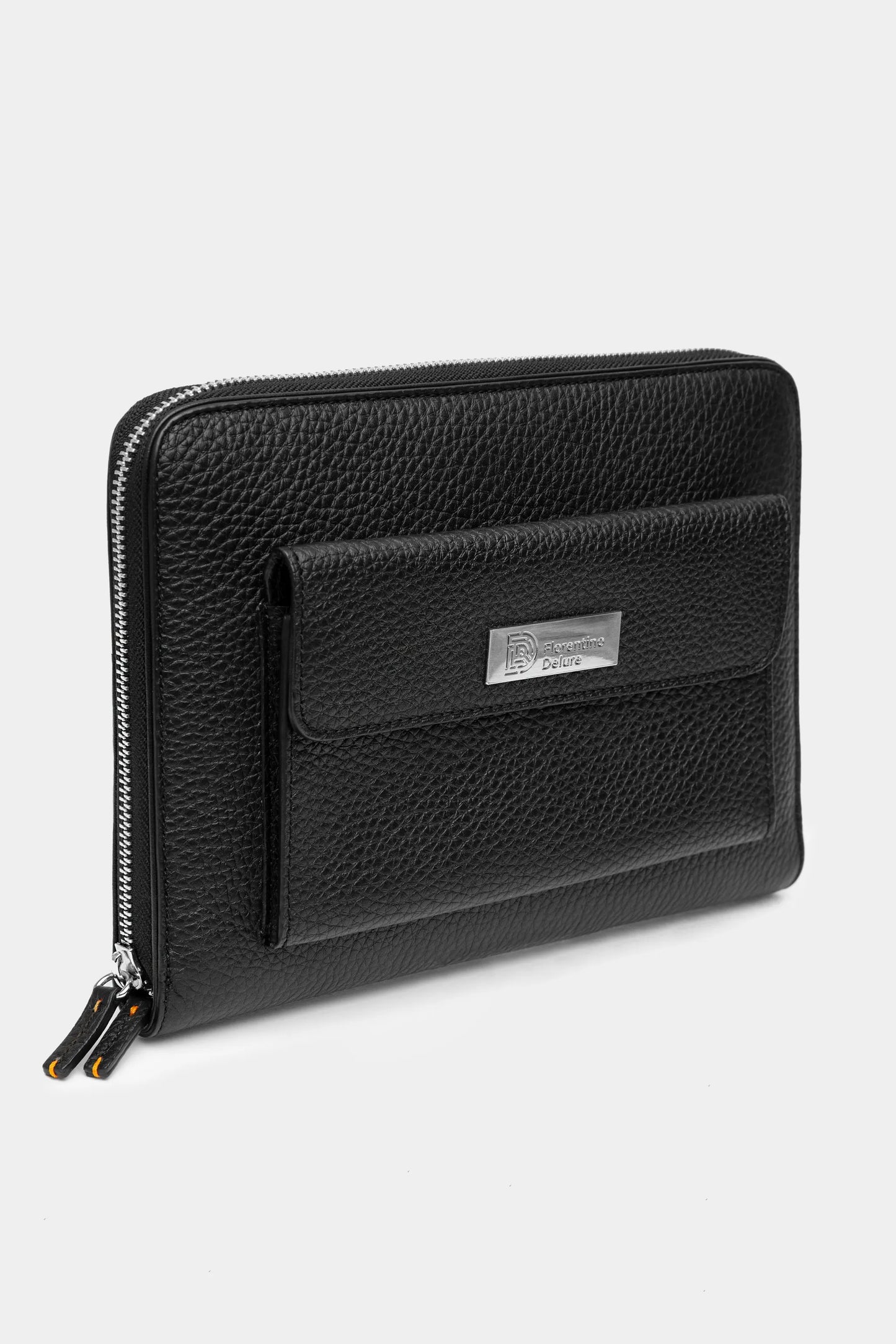 Black Leather Wallet with front pocket