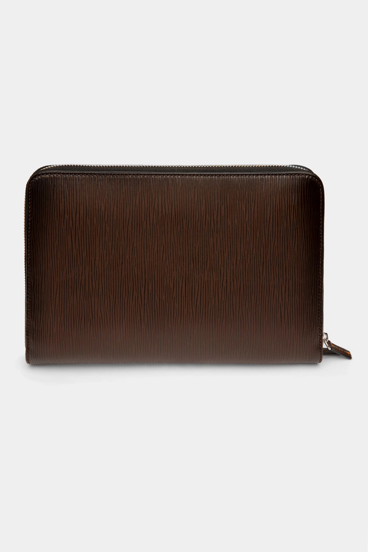 Big Zip Brown Textured Wallet