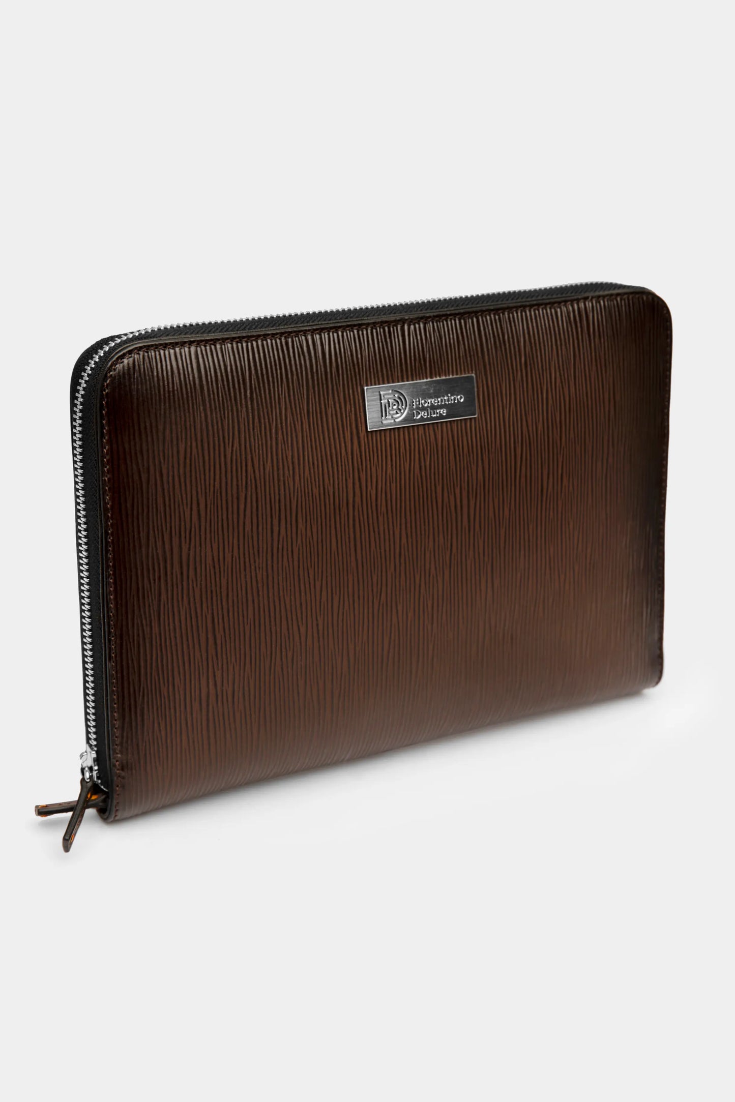 Big Zip Brown Textured Wallet