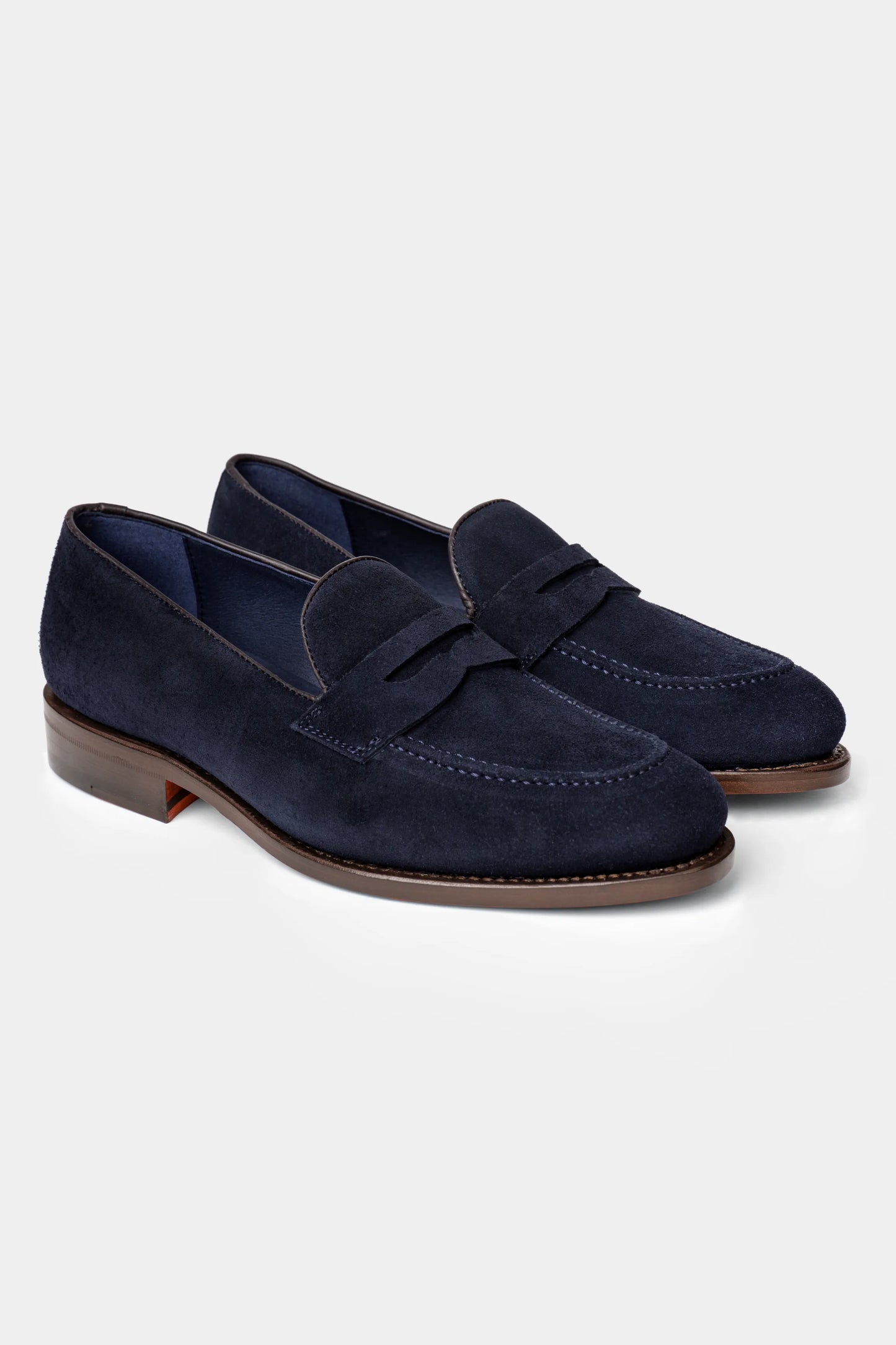 Navy Suede Penny Loafer