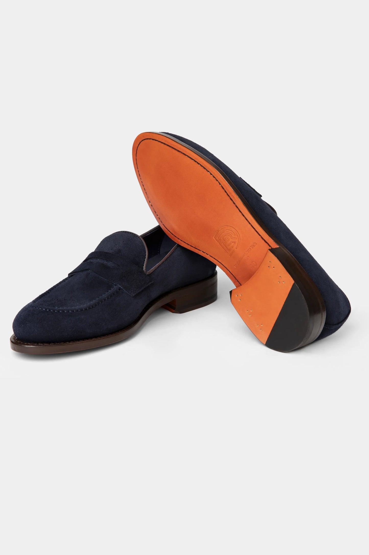 Navy Suede Penny Loafer