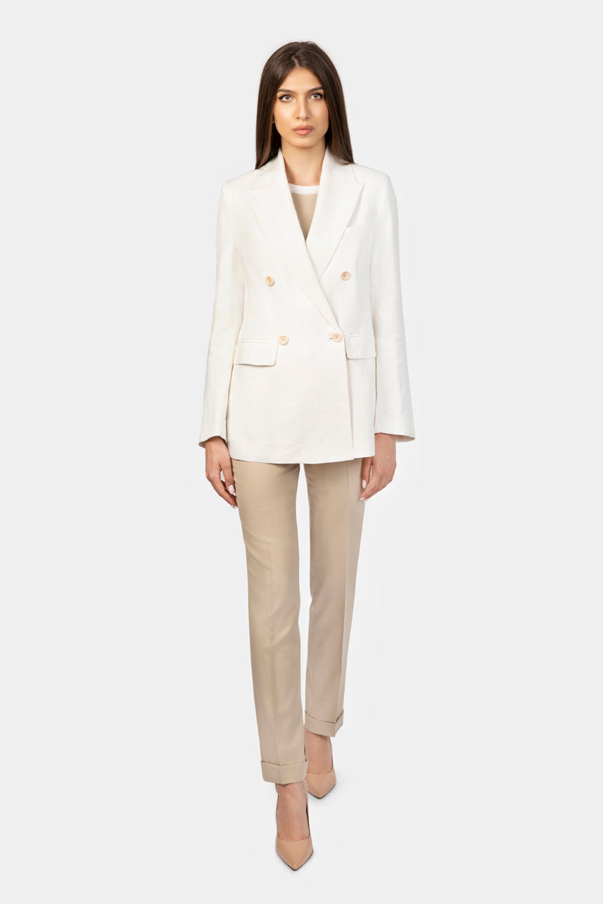 White Linen Luna Jacket