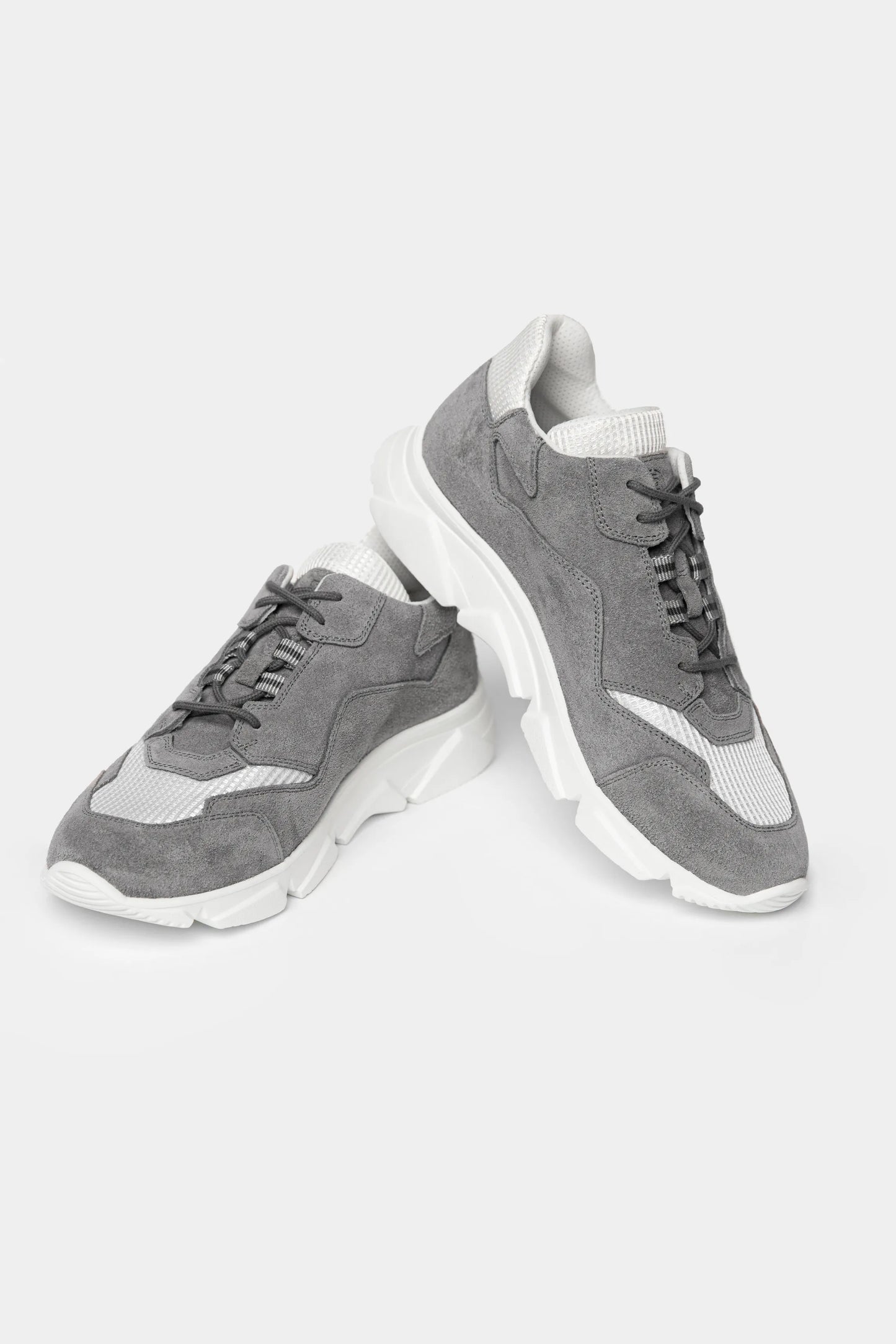 Light Grey Suede Athletic Sneakers