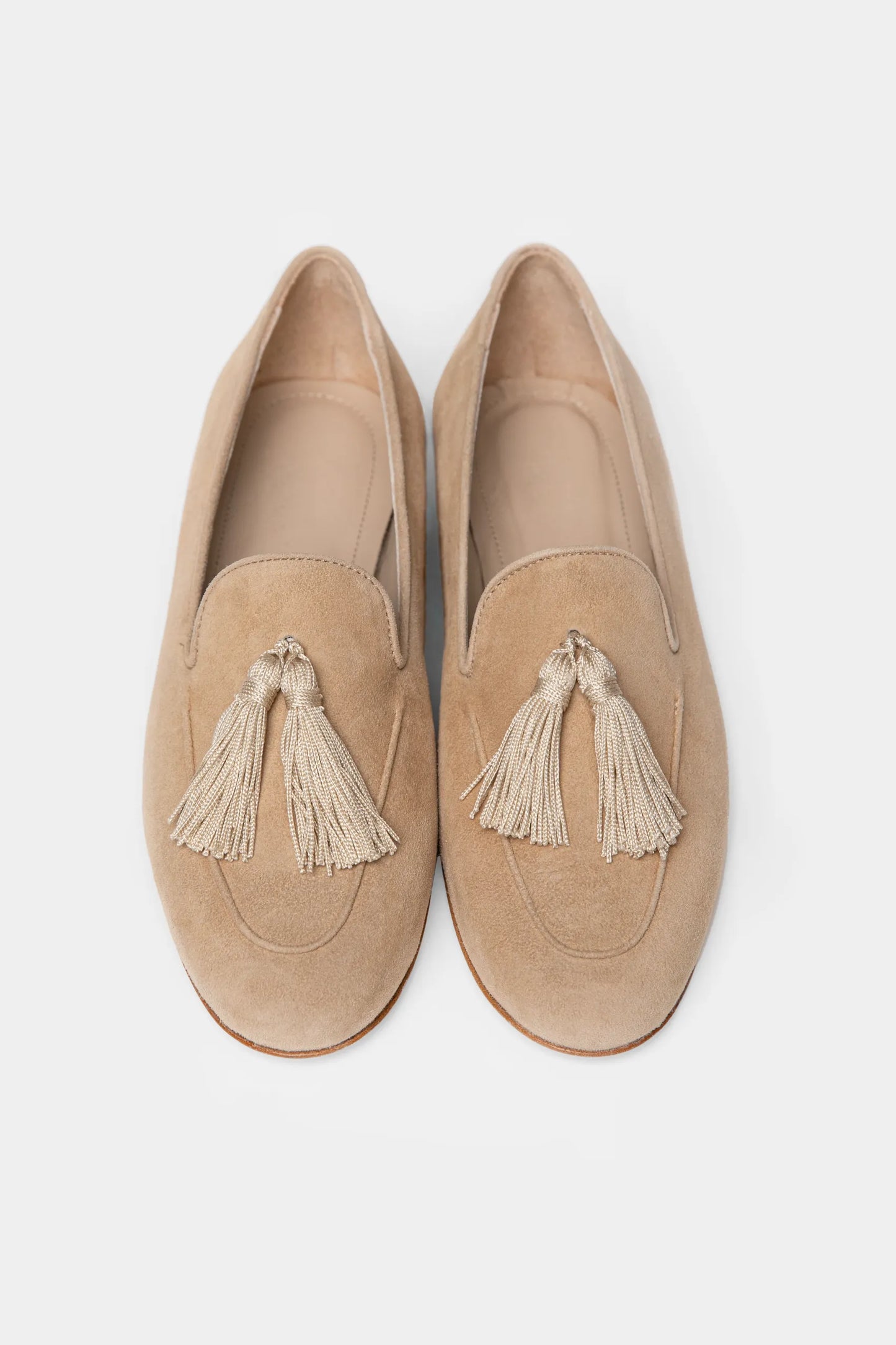 Beige Tassel Loafers