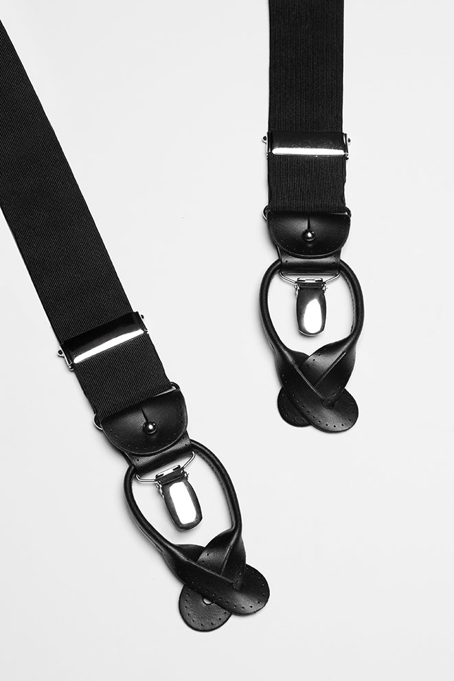 Black Twill Silk Suspenders