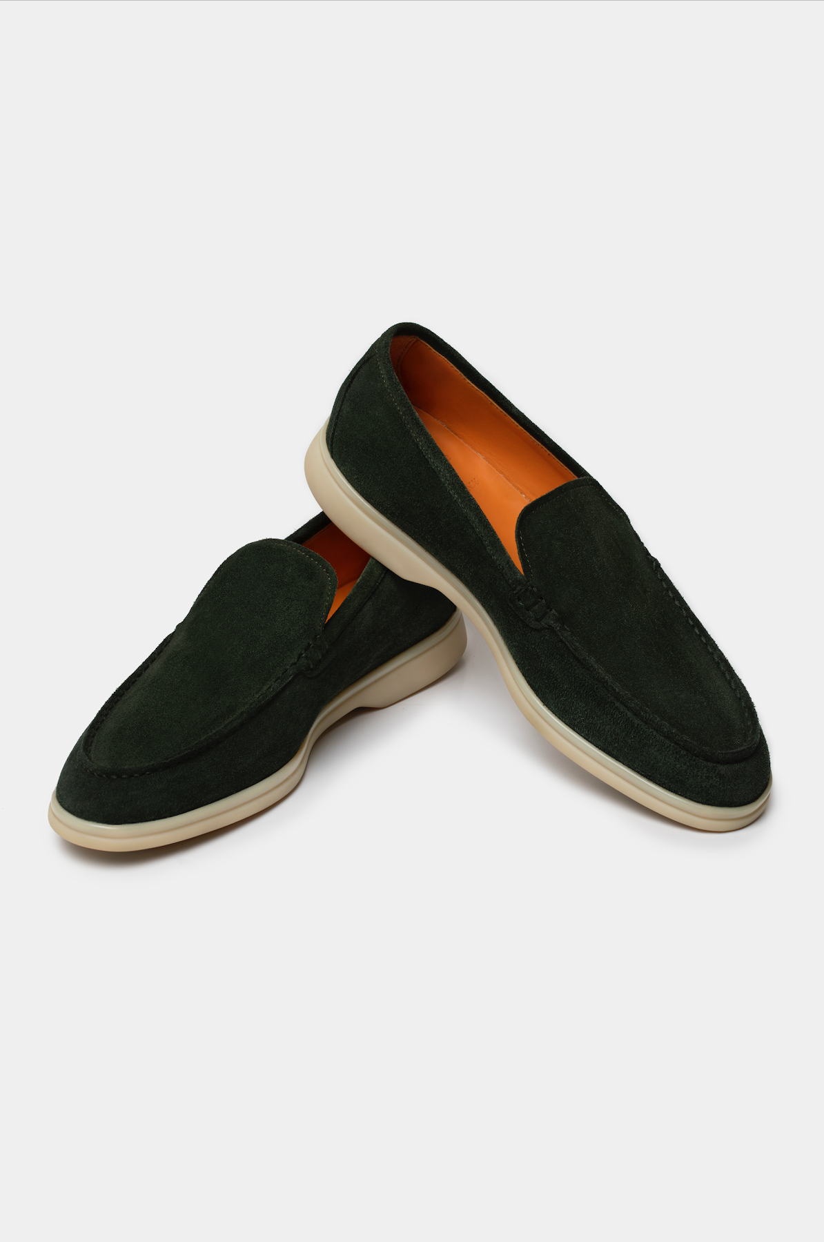 Dark Green Summer Walk Suede Loafers - Florentinodelure