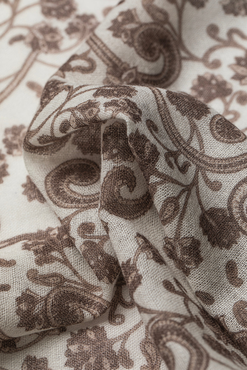 Brown Silk Wool Pocket Square