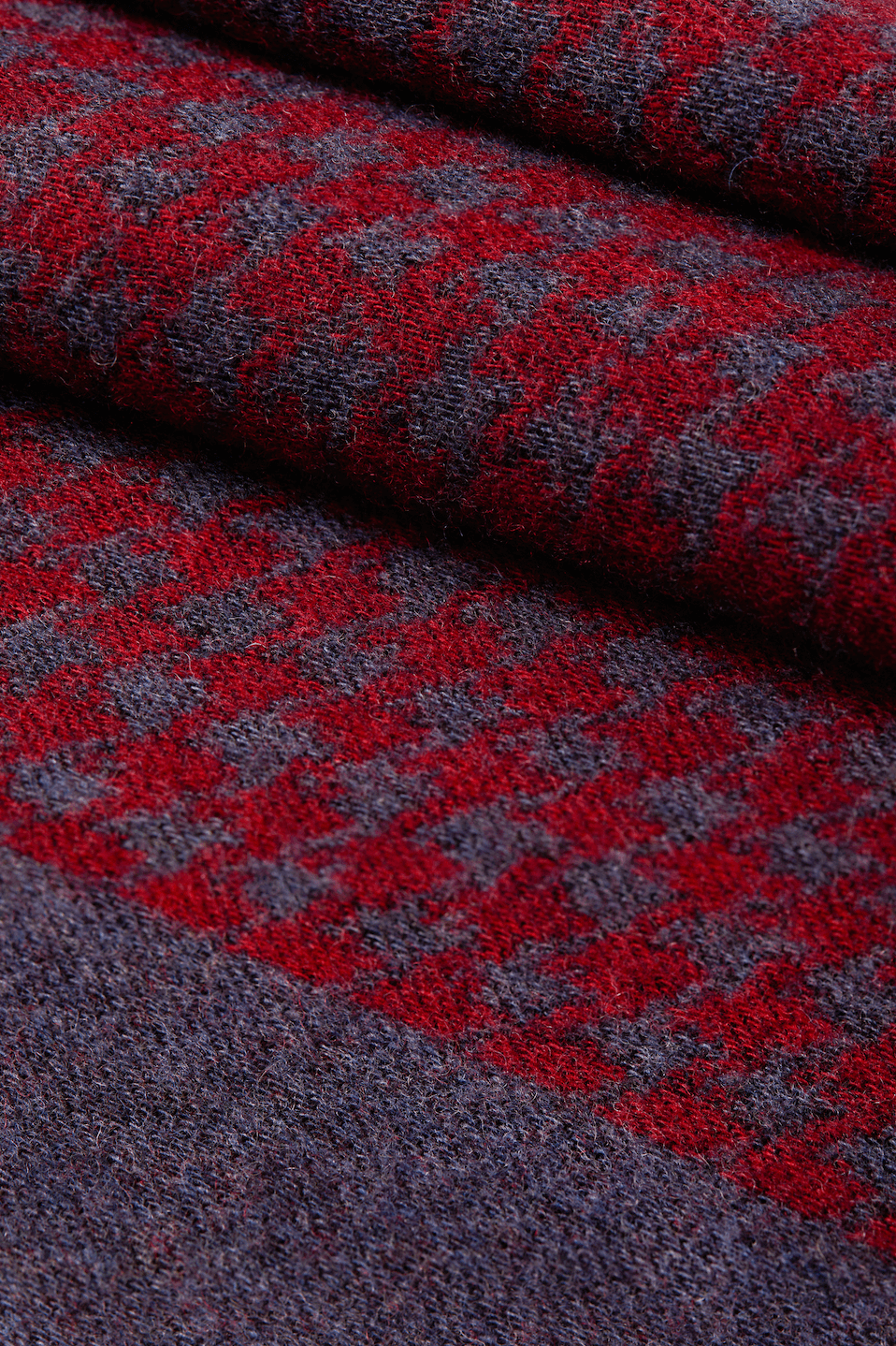 Bordeaux & Grey Wool Scarf