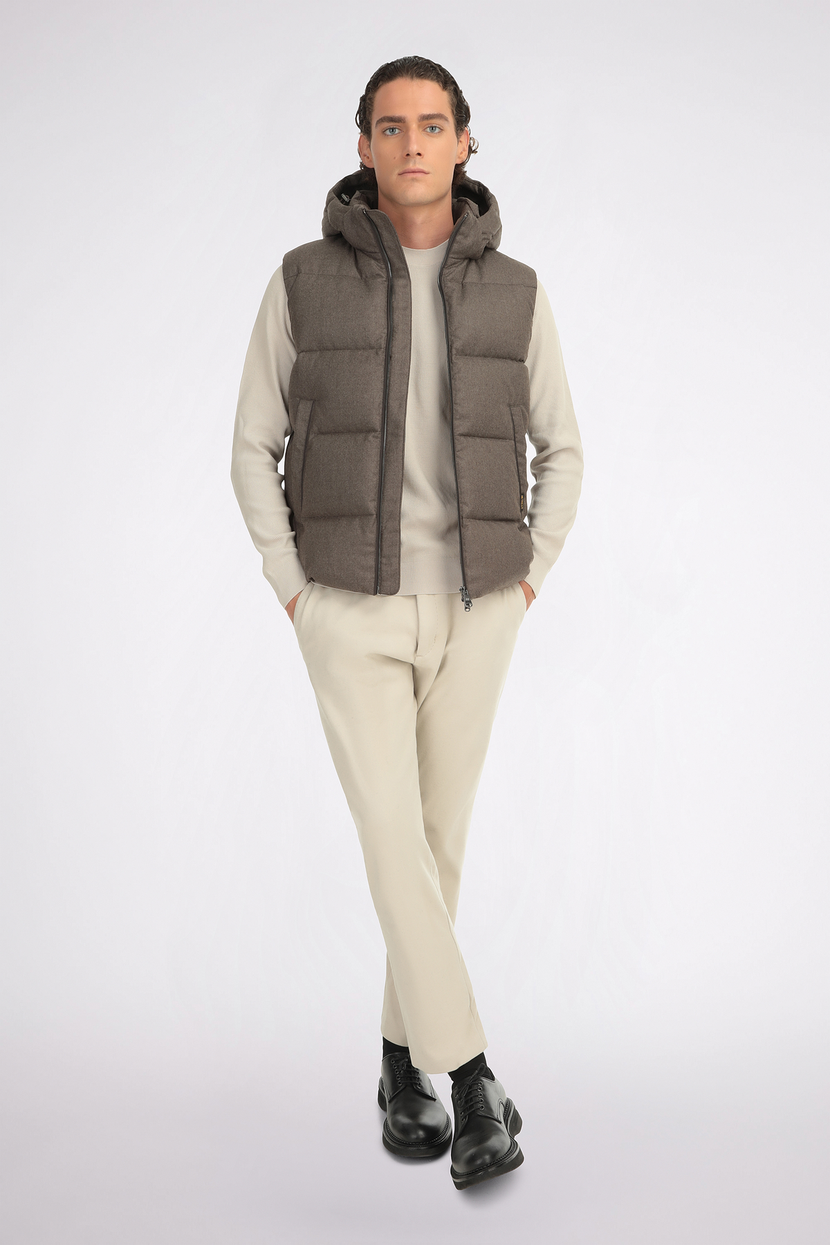 Mid Brown Puffer Vest - Florentinodelure