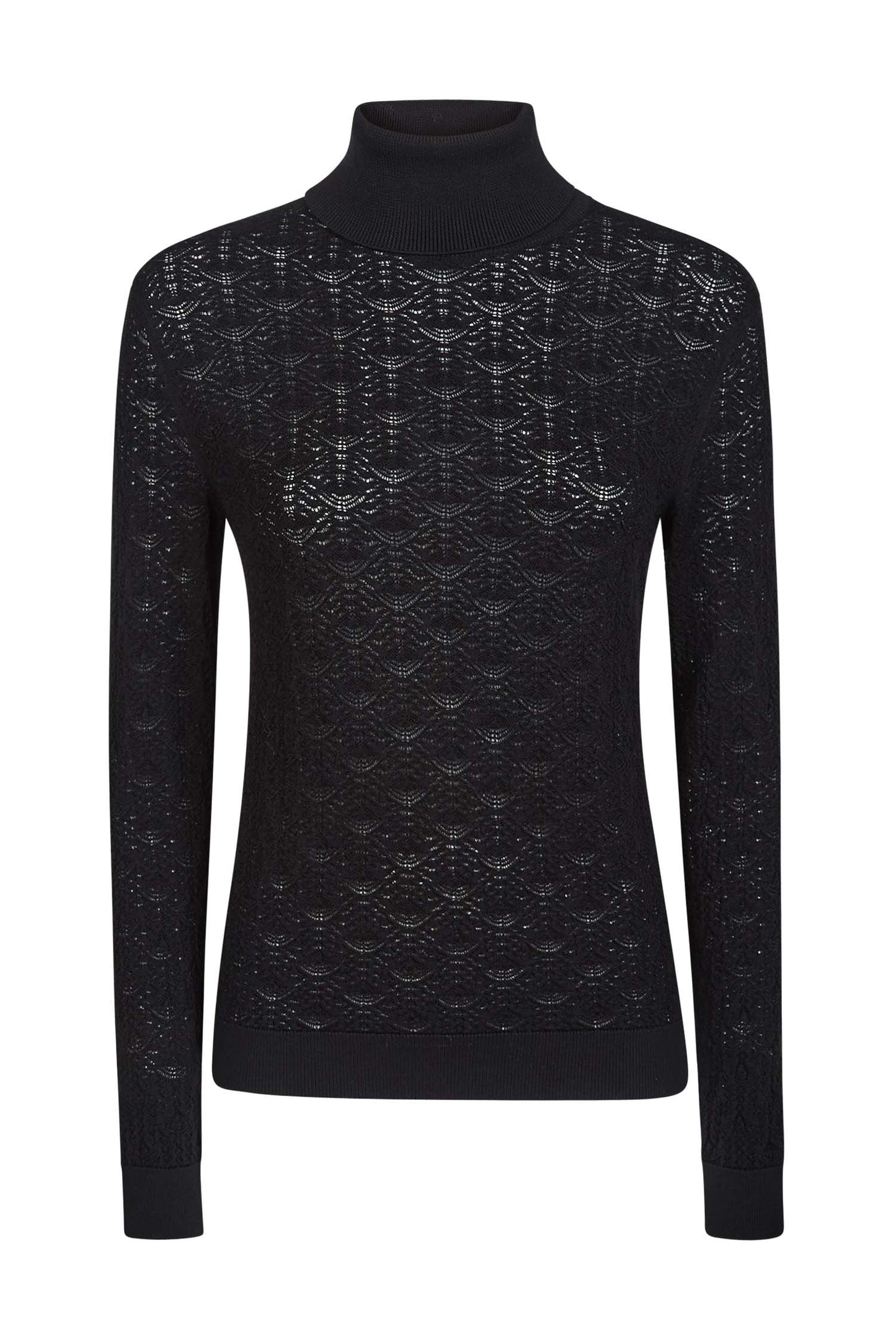 Eleventy Women's Black Turtleneck Merino Wool Sweater