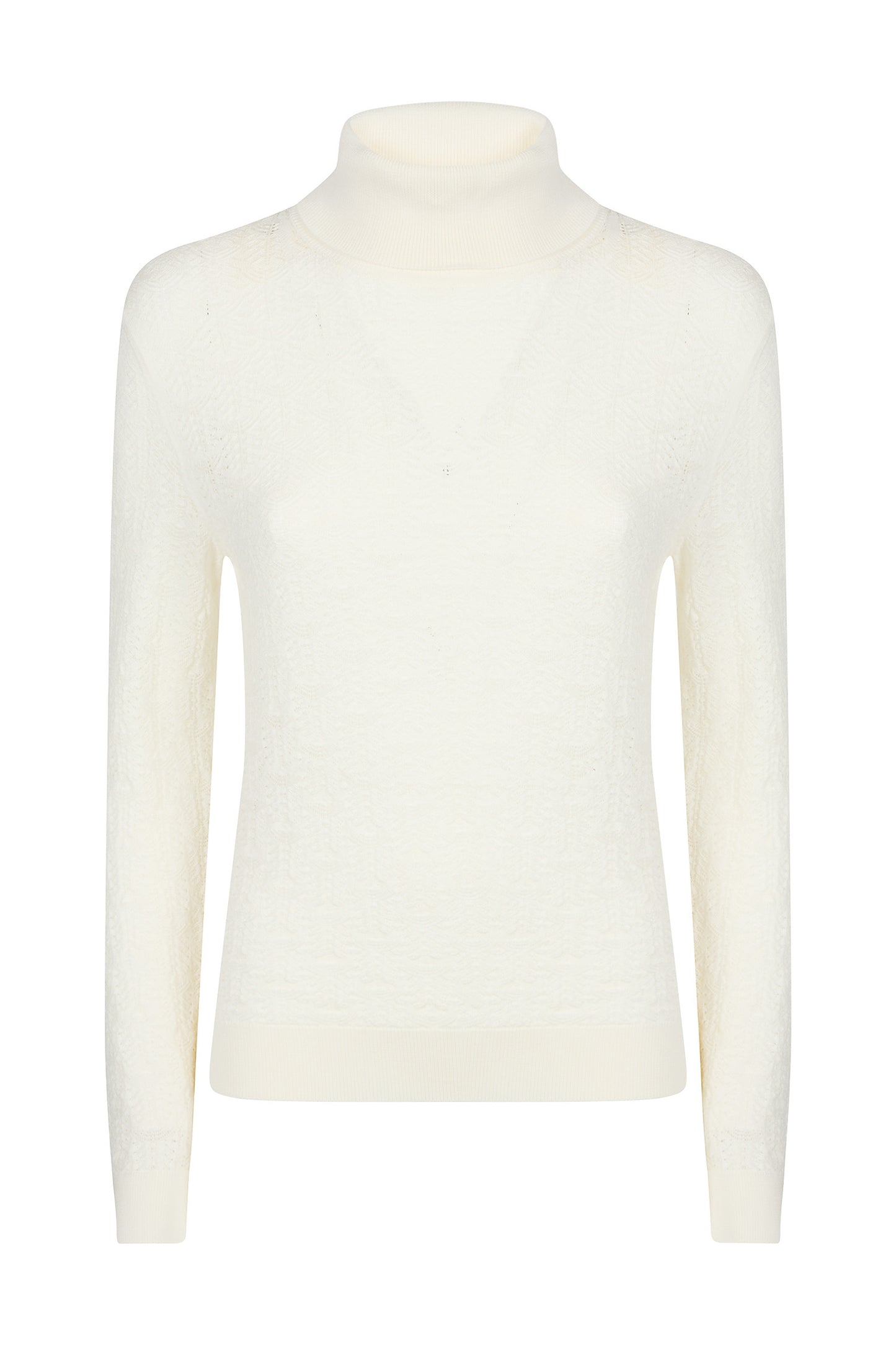 Eleventy Women's Ivory Turtleneck Merino Wool Sweater