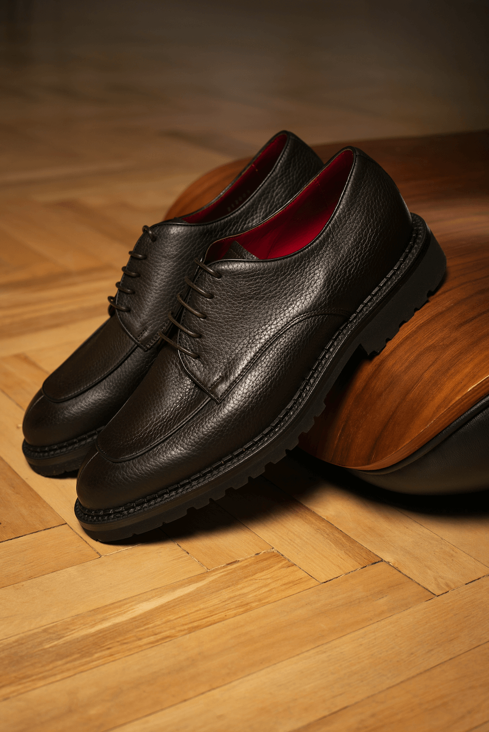 Brown Leather Derby Cervo Shoes