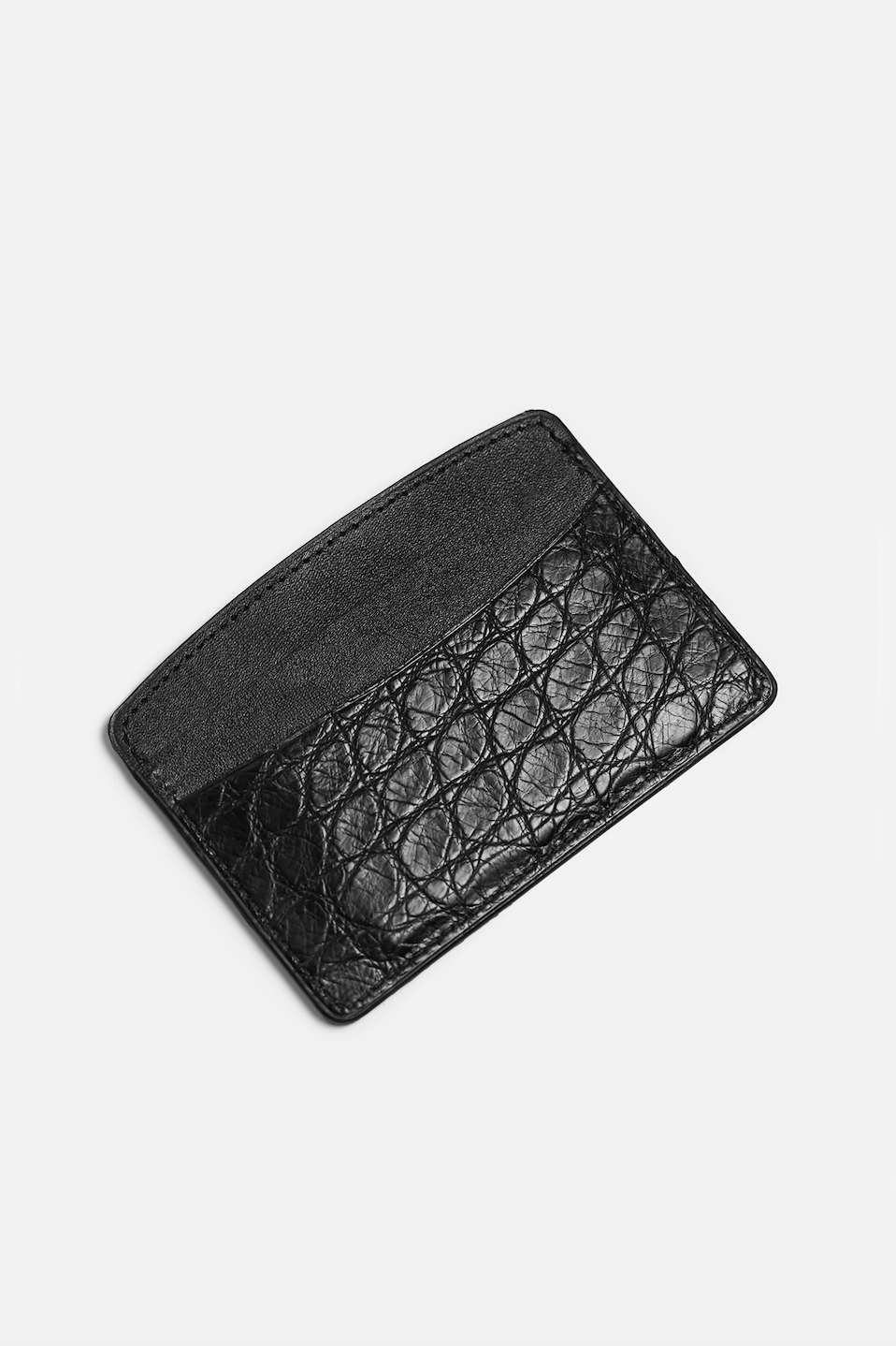 Black Croco Leather Card Holder