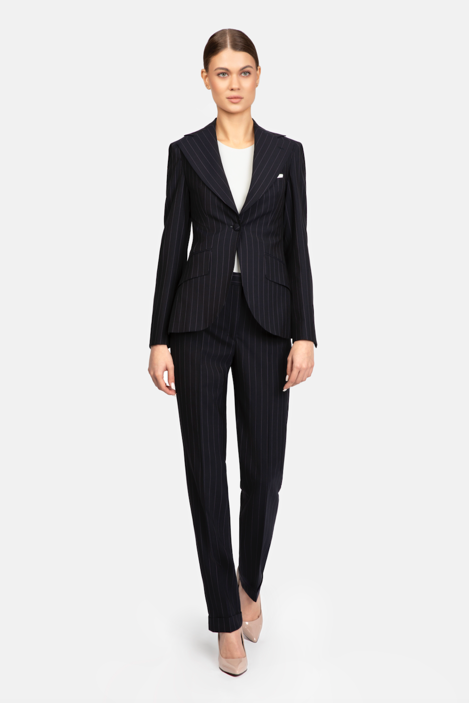 Striped Navy Curve Suit