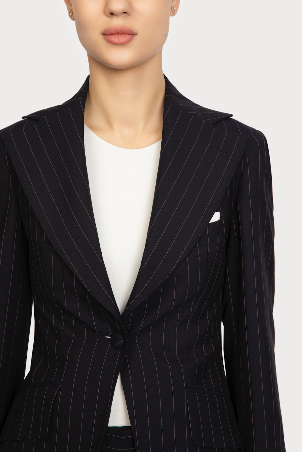 Striped Navy Curve Suit