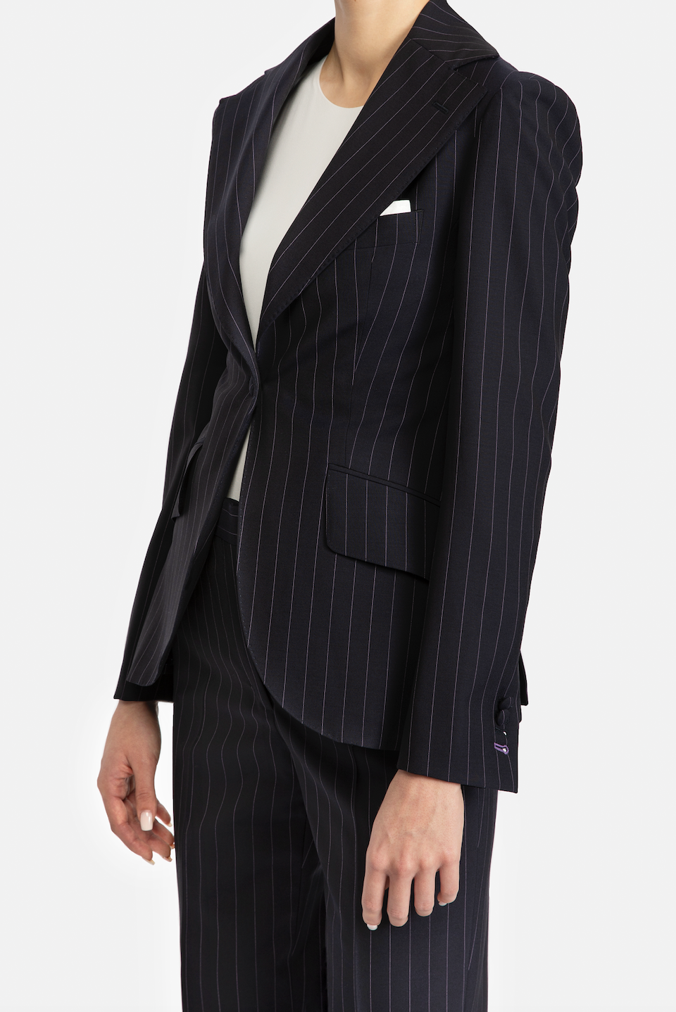 Striped Navy Curve Suit