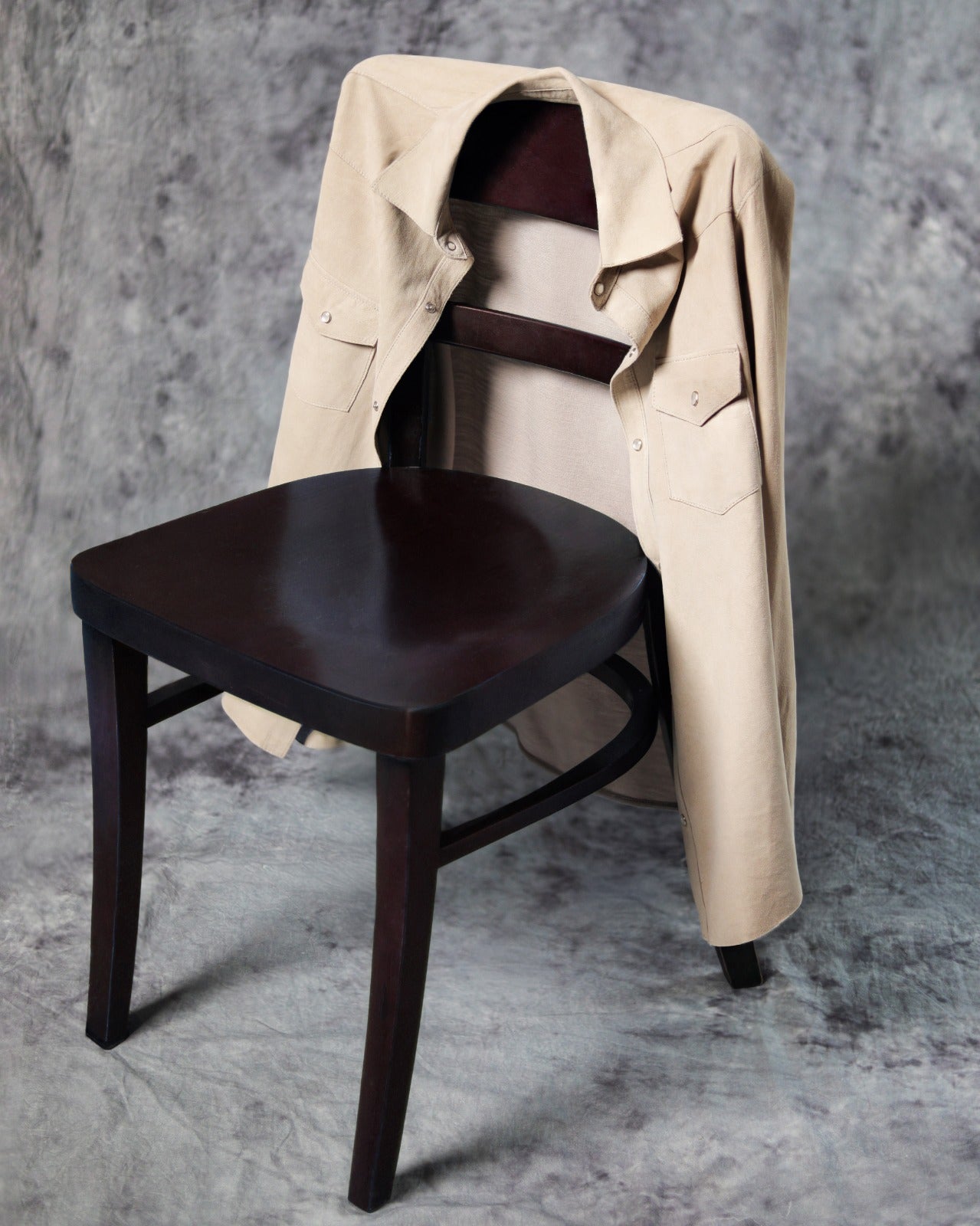 Cămașă-sacou din piele bej