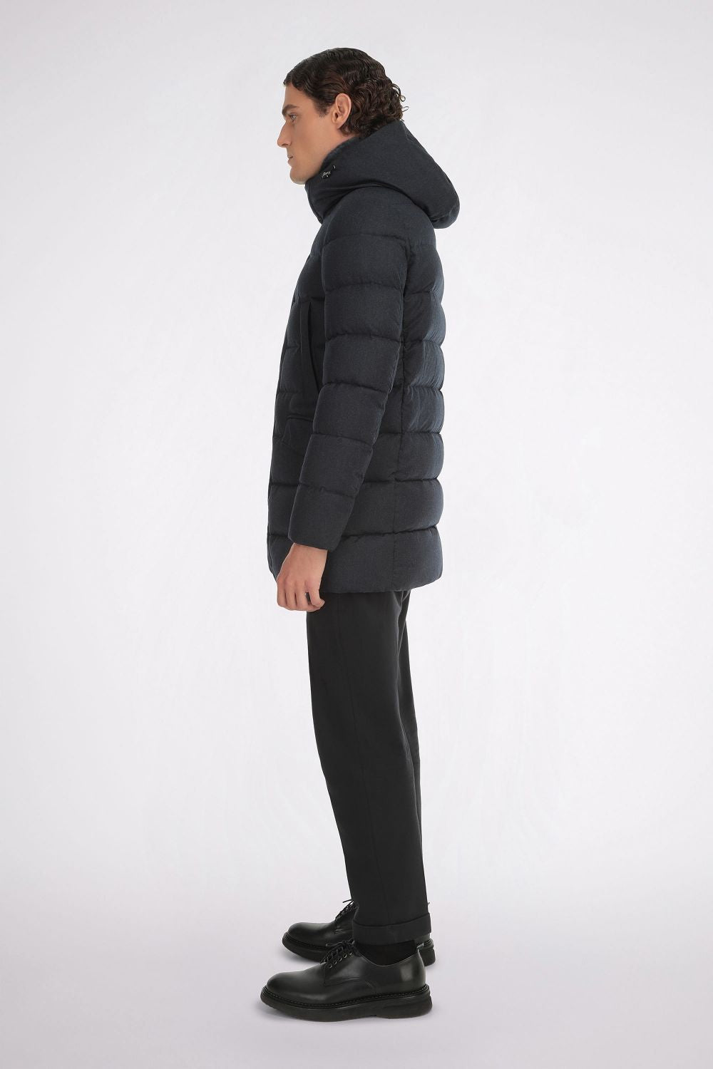 Navy Long Puffer Jacket