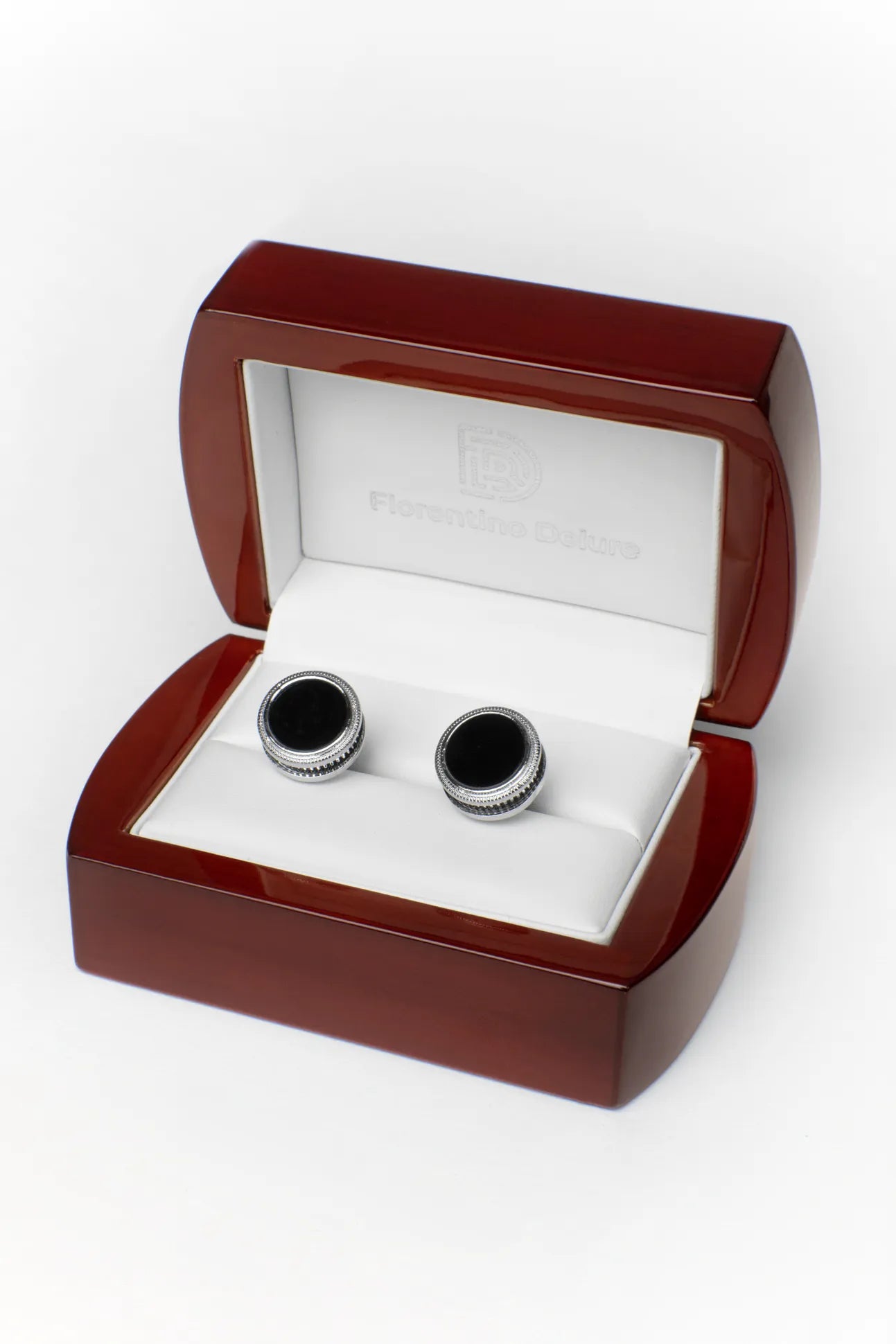 Flat Rounded Black Cufflinks