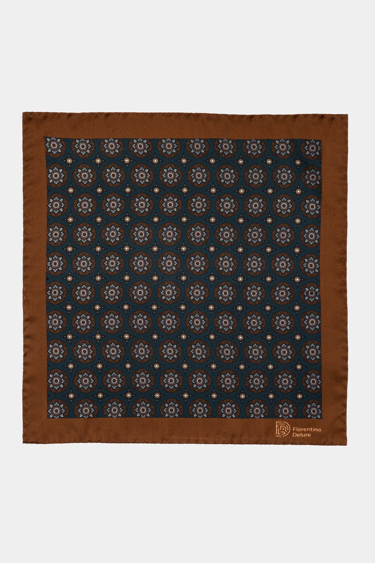 Dark Brown Print Pocket Square