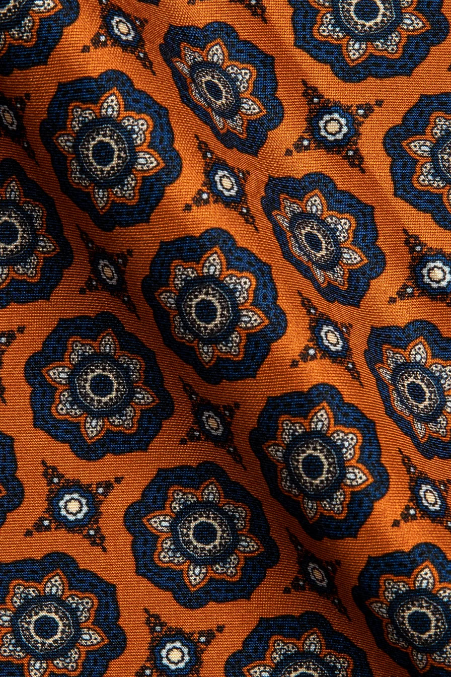 Orange Print Pocket Square