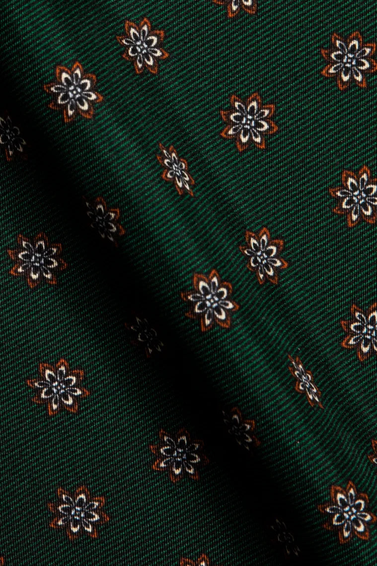 Green Print Pocket Square