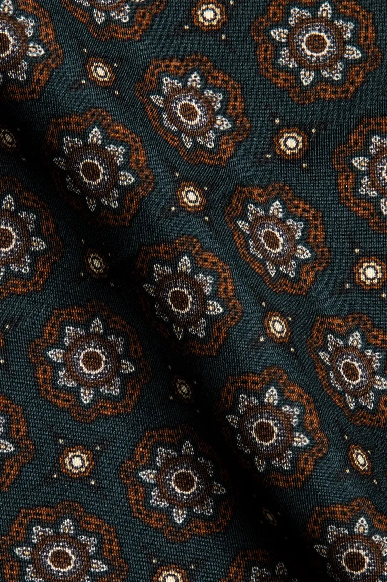 Dark Brown Print Pocket Square