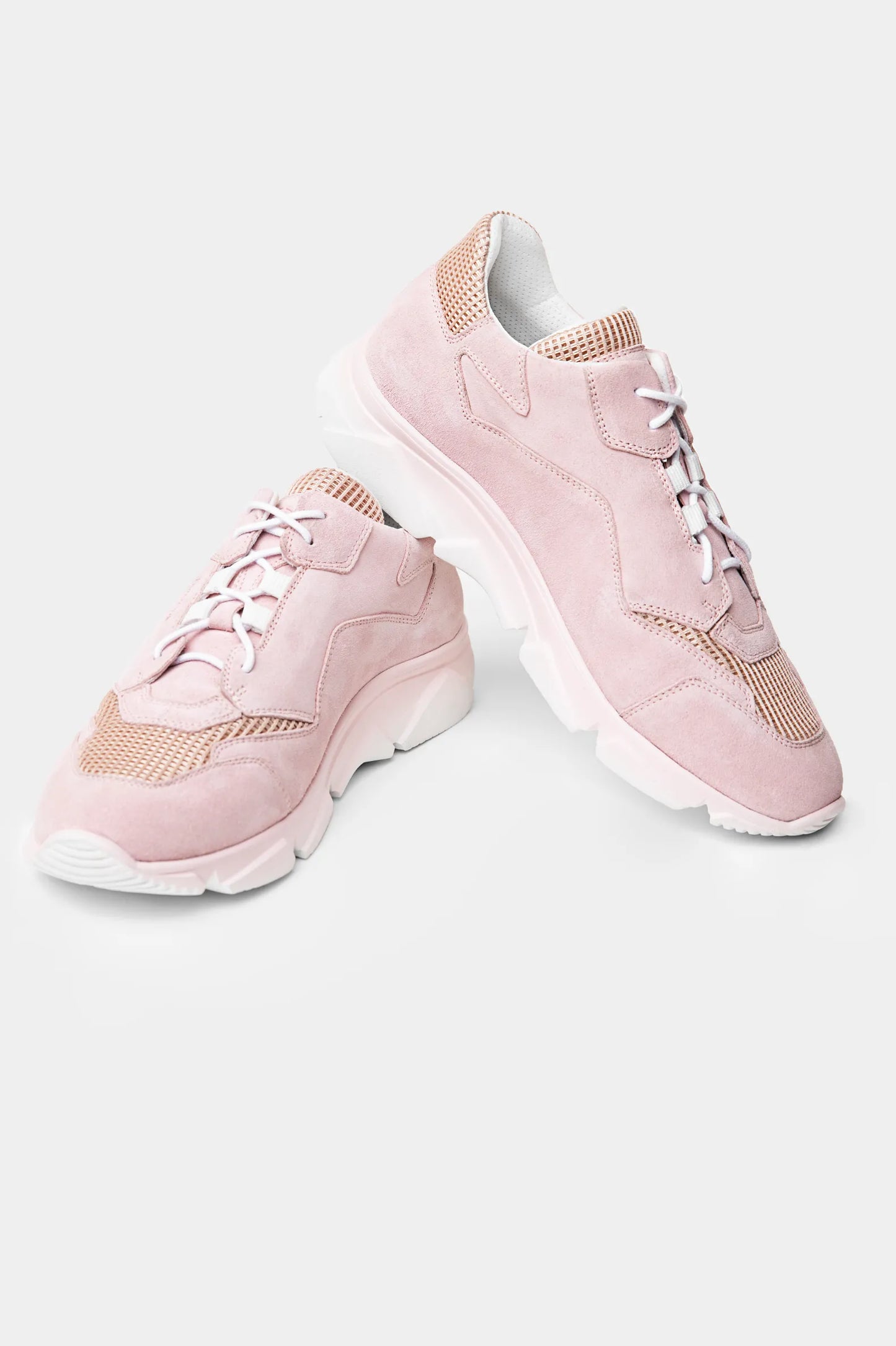 Pink Suede Athletic Sneakers