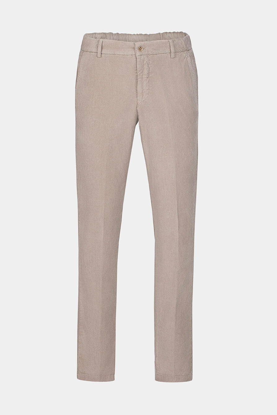 Pantaloni bej FLEXO Florentinodelure cu talie elastică și buzunare laterale.