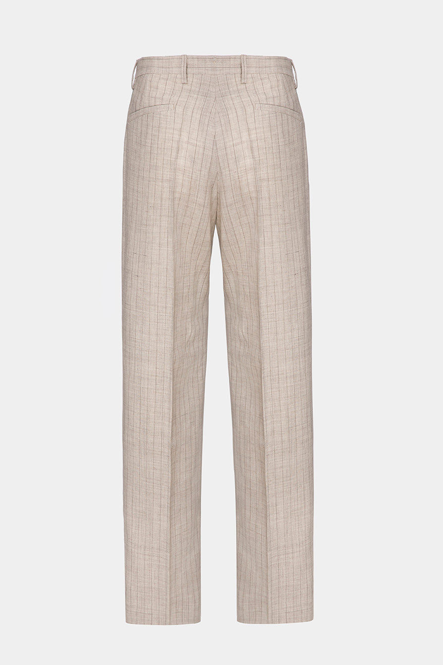 Beige Striped Diablo Suit - Florentinodelure