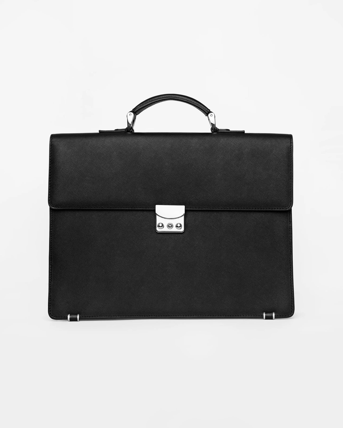 Geantă black briefcase din piele cu închidere metalică Florentinodelure.