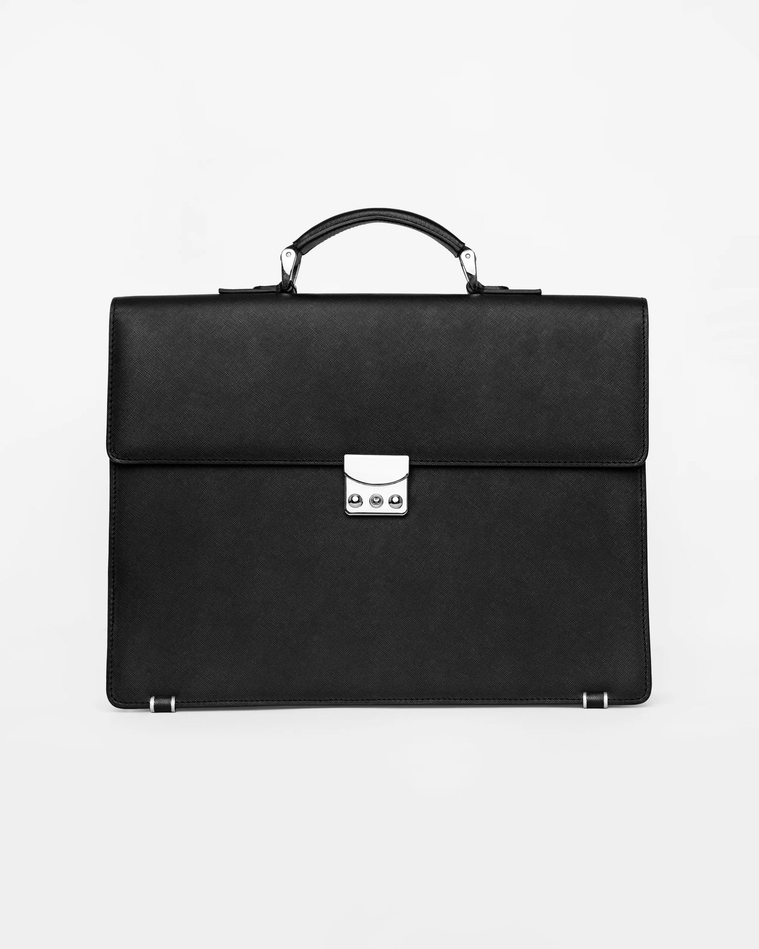 Geantă black briefcase din piele cu închidere metalică Florentinodelure.