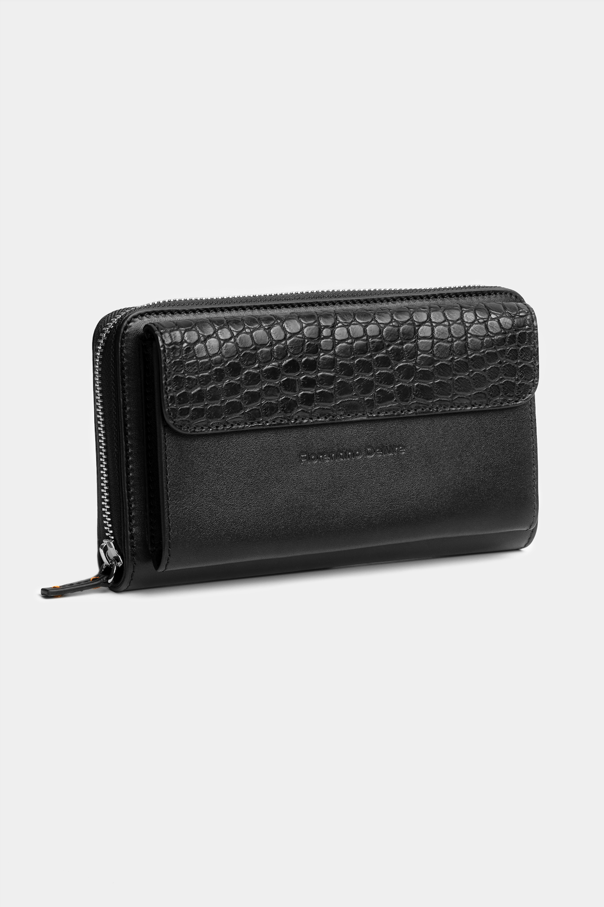 Black Croco Wallet with front pocket - Florentinodelure