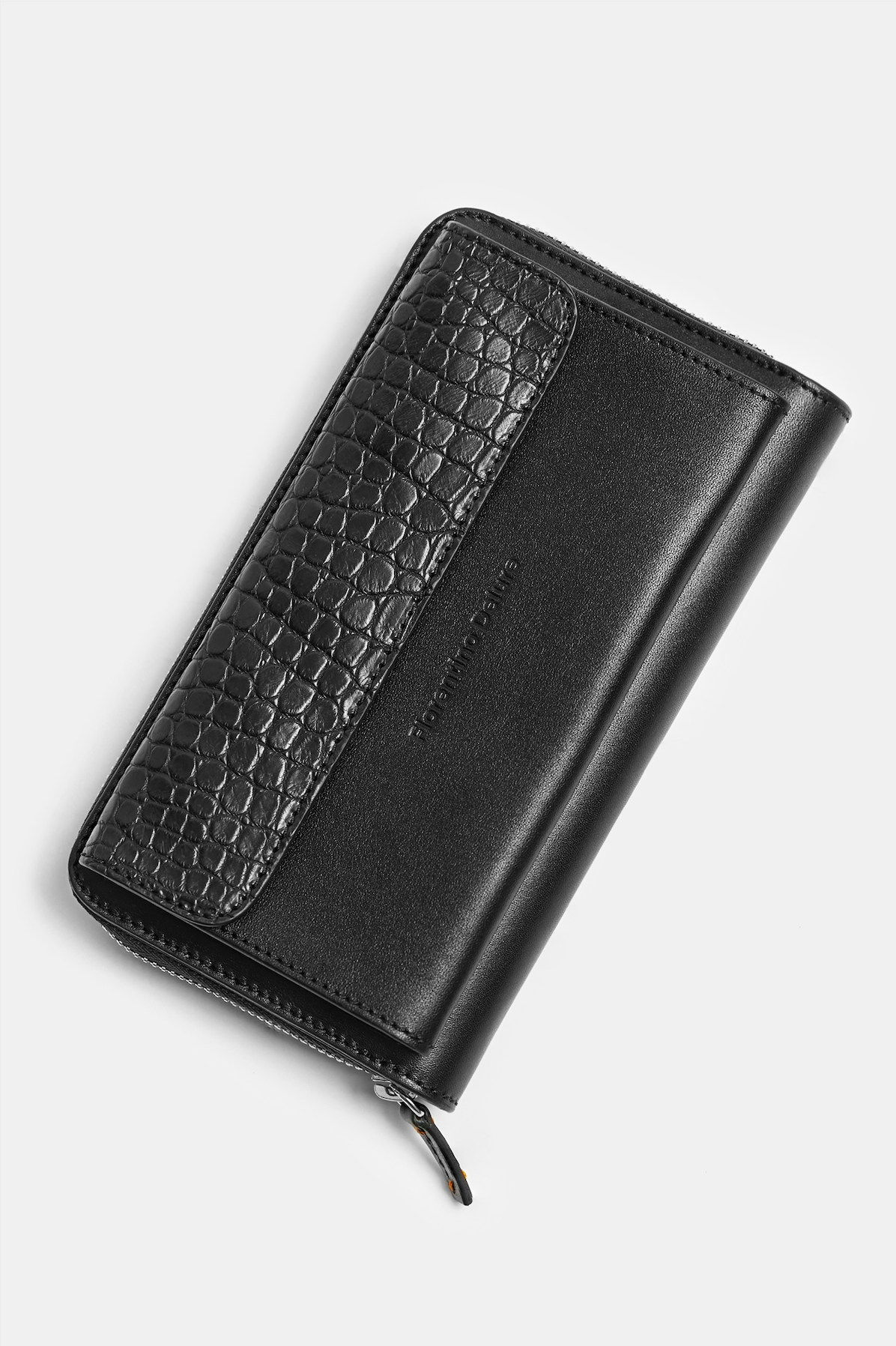 Black Croco Wallet with front pocket - Florentinodelure