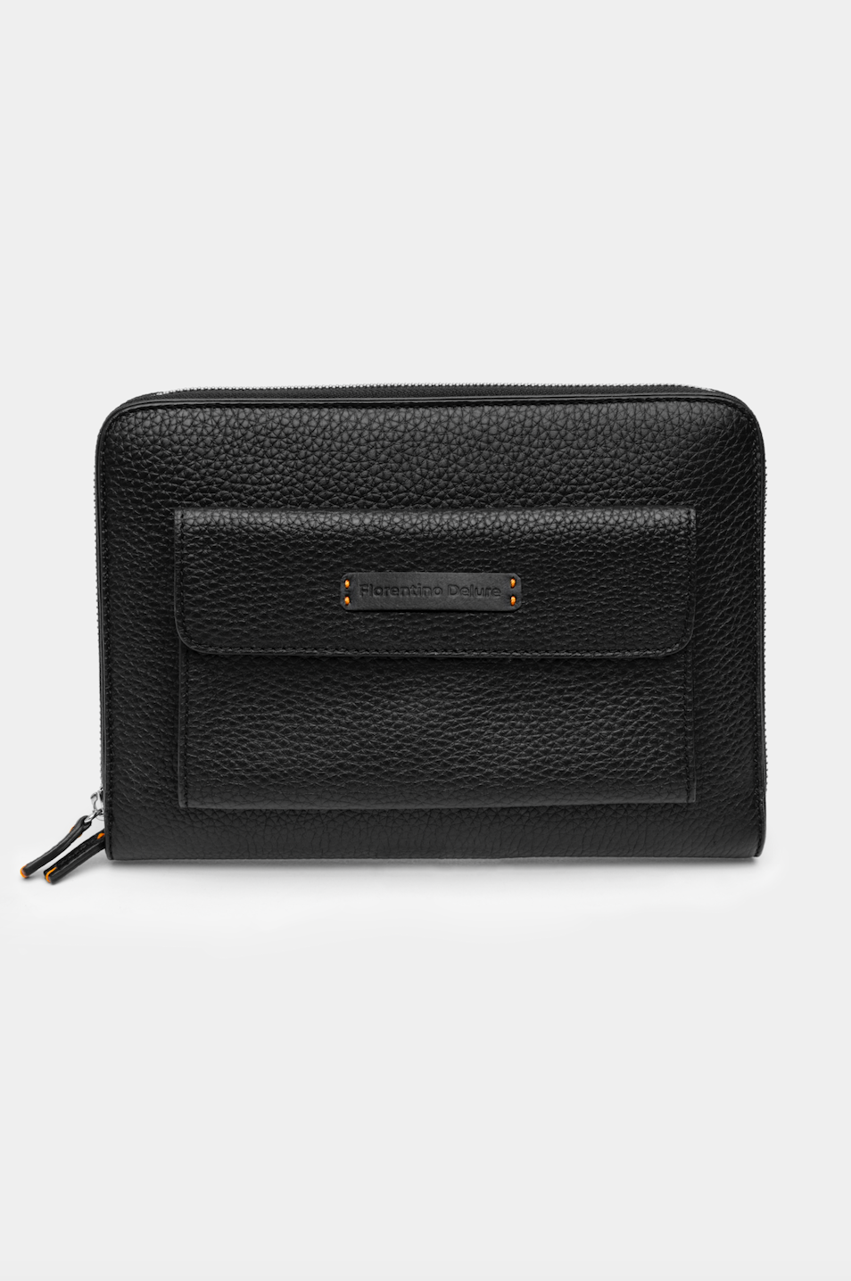 Black Leather Wallet cu buzunar frontal Florentinodelure din piele neagră, elegant și durabil.