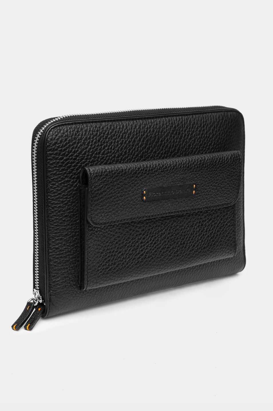 Black Leather Wallet with front pocket - Florentinodelure
