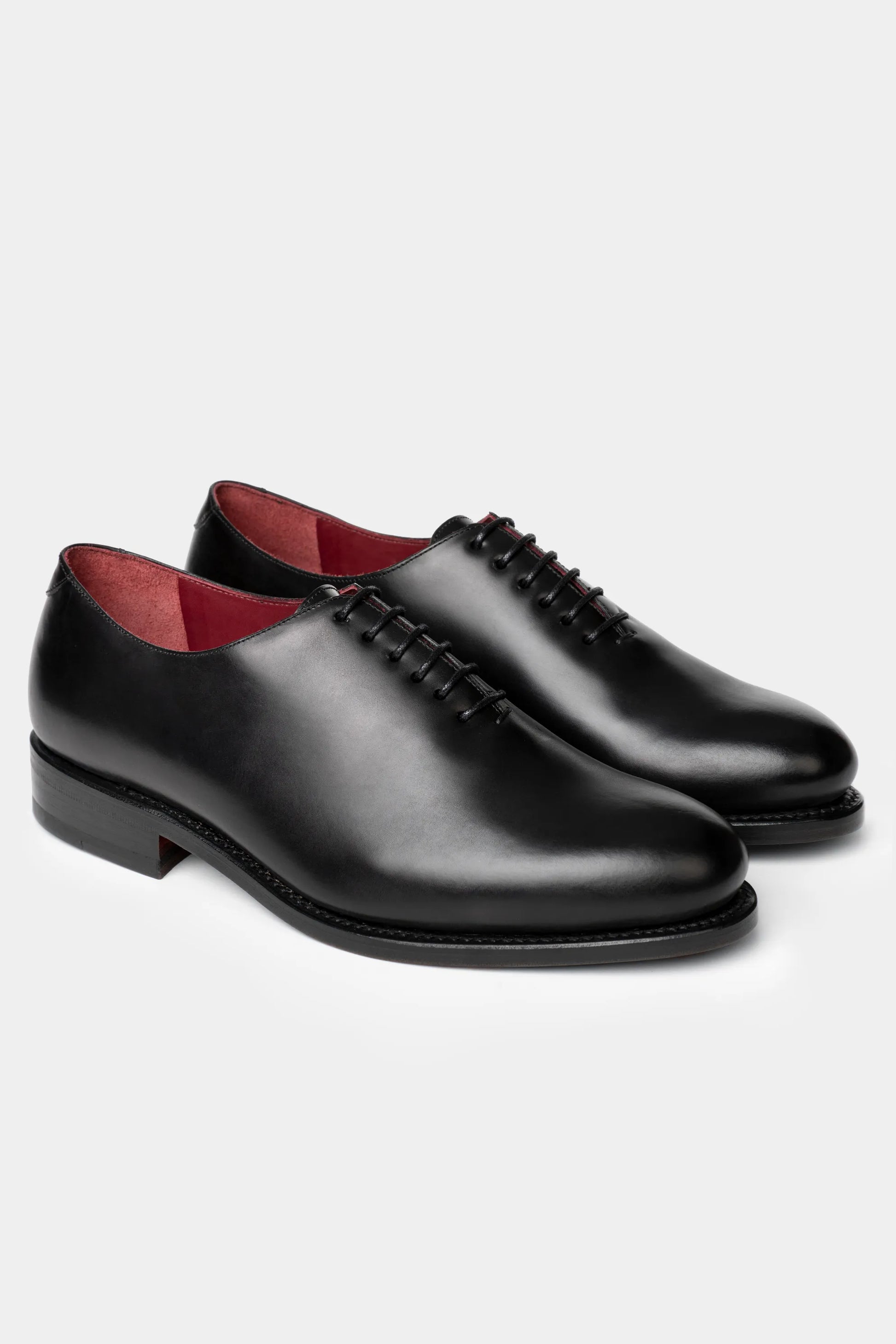 Pantofi eleganți negri Florentino Delure, whole cut, cu talpă roșie, din piele, pentru bărbați.