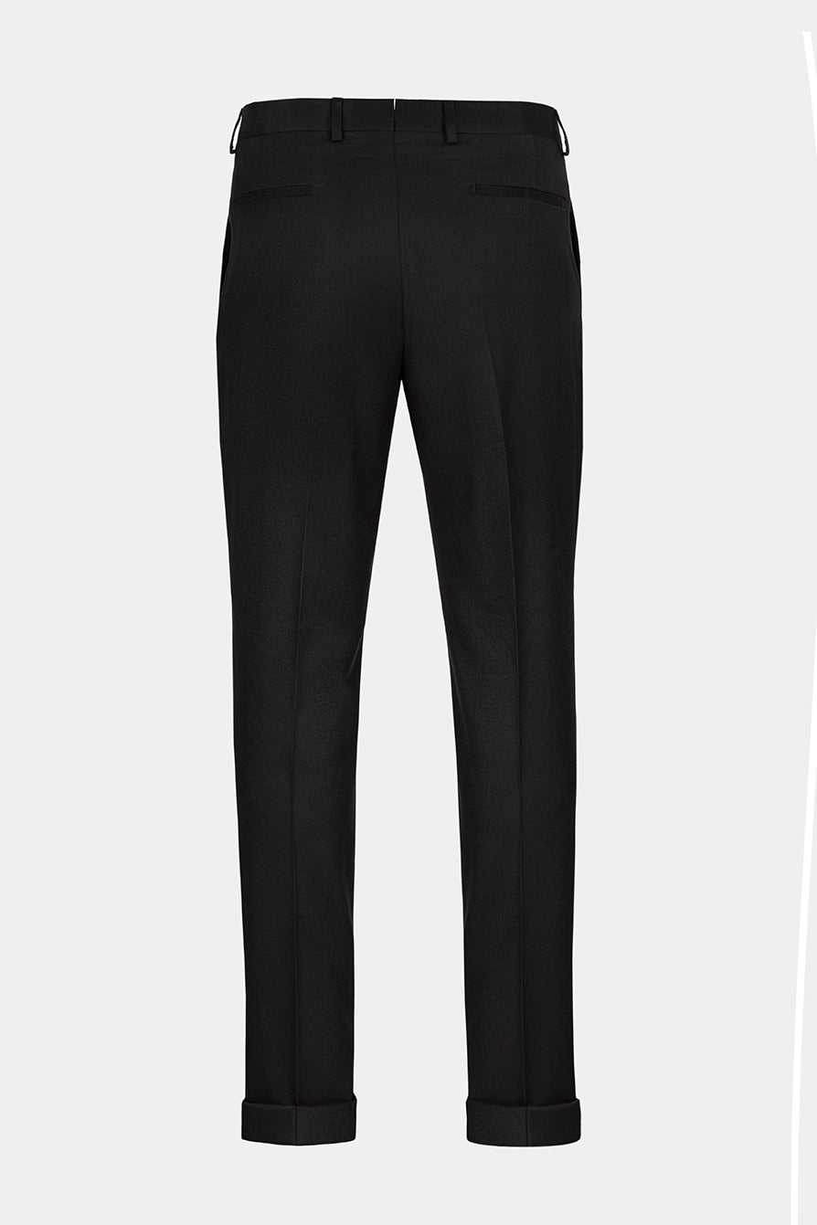 Pantaloni negri Como din material premium, vedere spate, Florentinodelure.