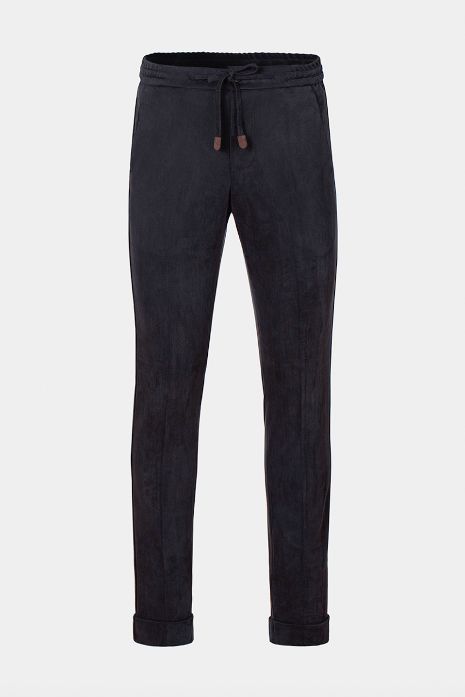 Pantaloni FLEXO negri Florentinodelure din cuplo-nylon-elastan, talie elastică, design elegant.