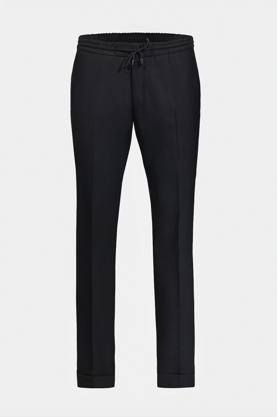 Pantaloni negri Florentinodelure Flexo cu talie elastică și șnur.
