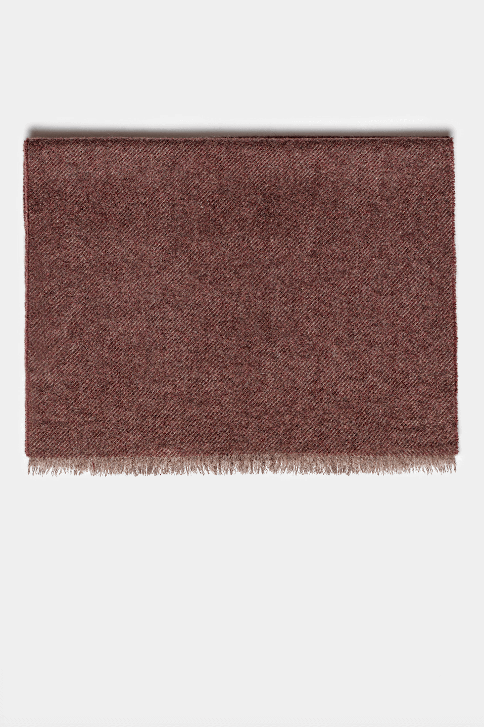 Eșarfă cashmere Florentinodelure bordeaux, margine cu franjuri.