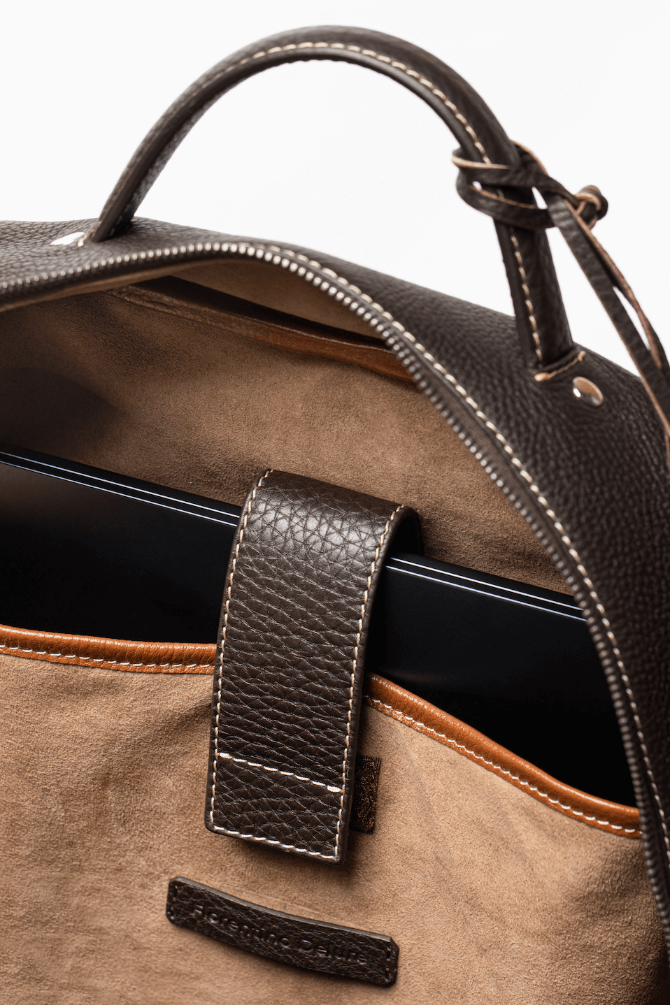 Brown Leather Bagpack - Florentinodelure