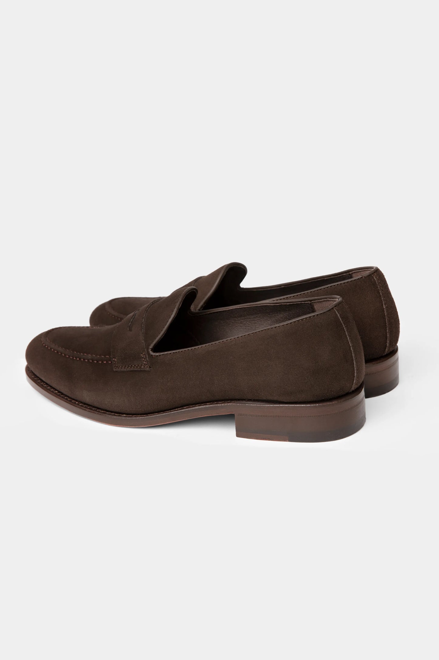 Loafers maro din piele întoarsă Florentinodelure, vedere laterală.