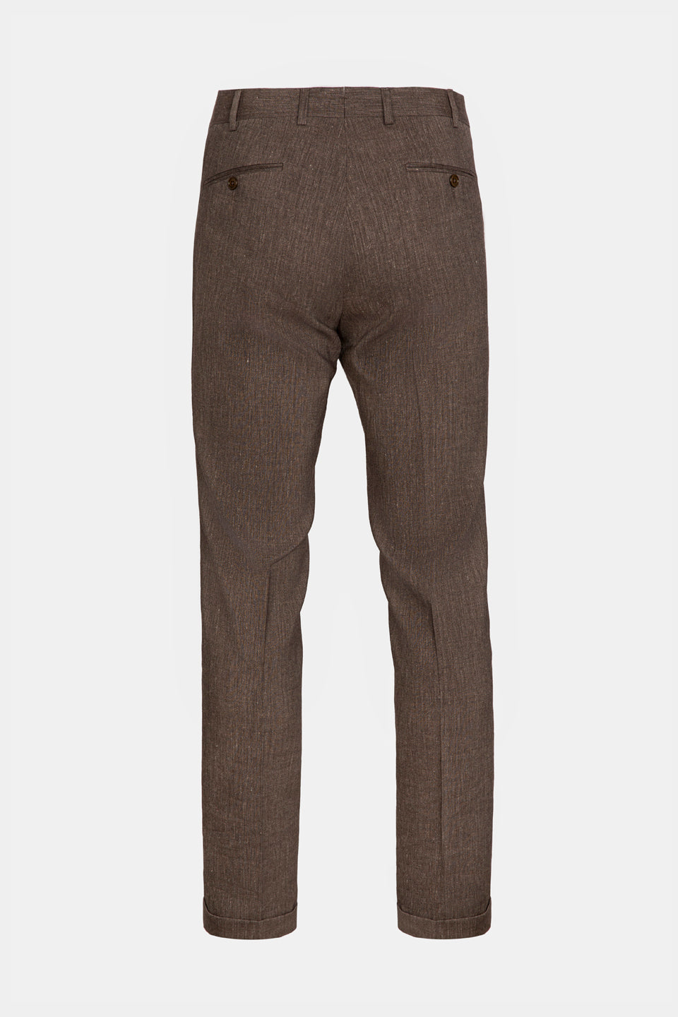 Pantaloni Como maro din stofă, cu buzunare spate, Florentinodelure.