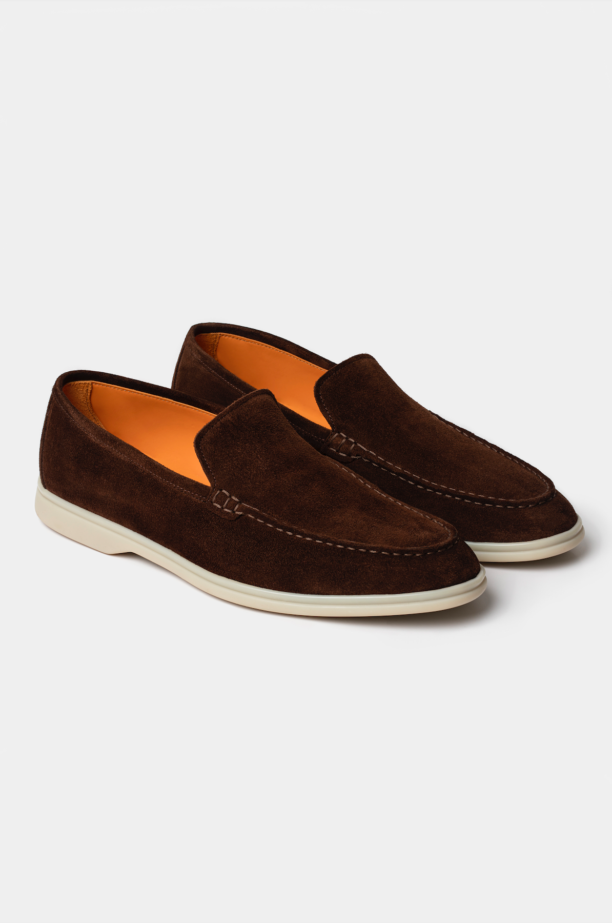 Loafers maro piele întoarsă Florentinodelure, talpă albă.
