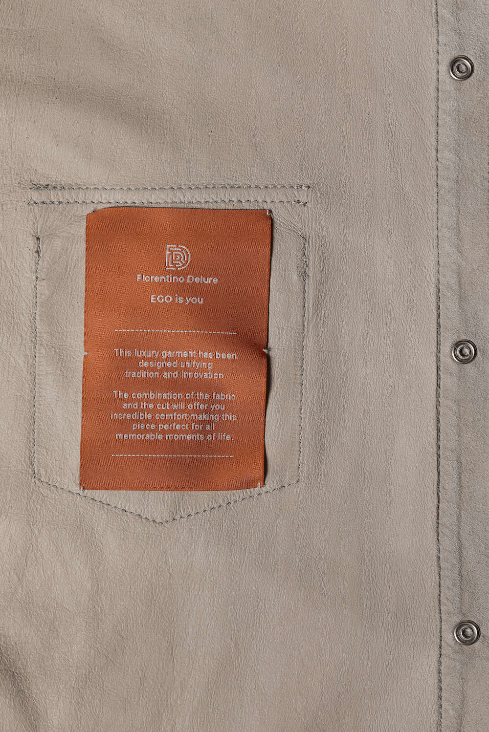 Beige Leather Overshirt