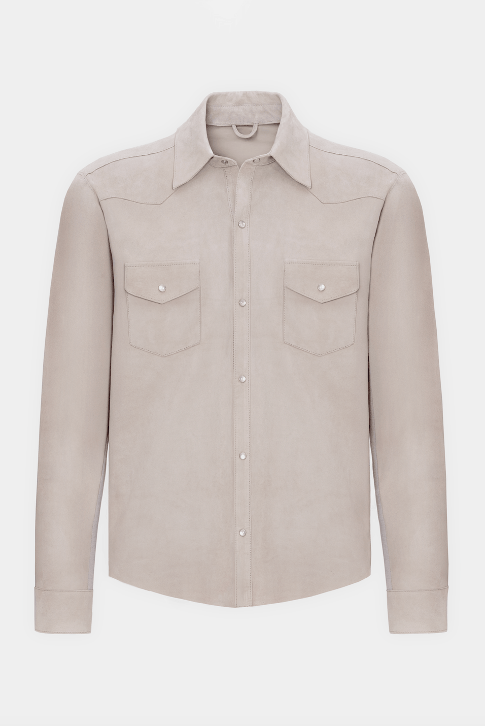 Beige Leather Overshirt