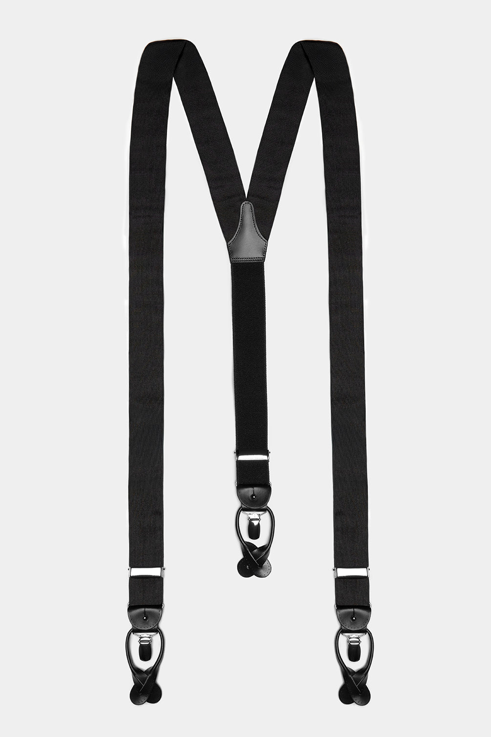 Black Twill Silk Suspenders